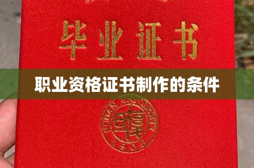 沅陵职业资格证书制作的条件