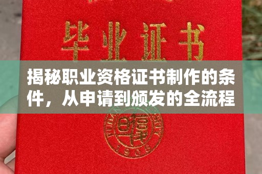 沅陵揭秘职业资格证书制作的条件，从申请到颁发的全流程解析