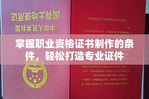 沅陵掌握职业资格证书制作的条件，轻松打造专业证件