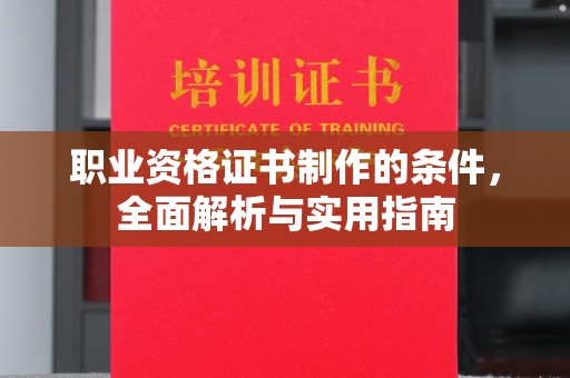 沅陵职业资格证书制作的条件，全面解析与实用指南